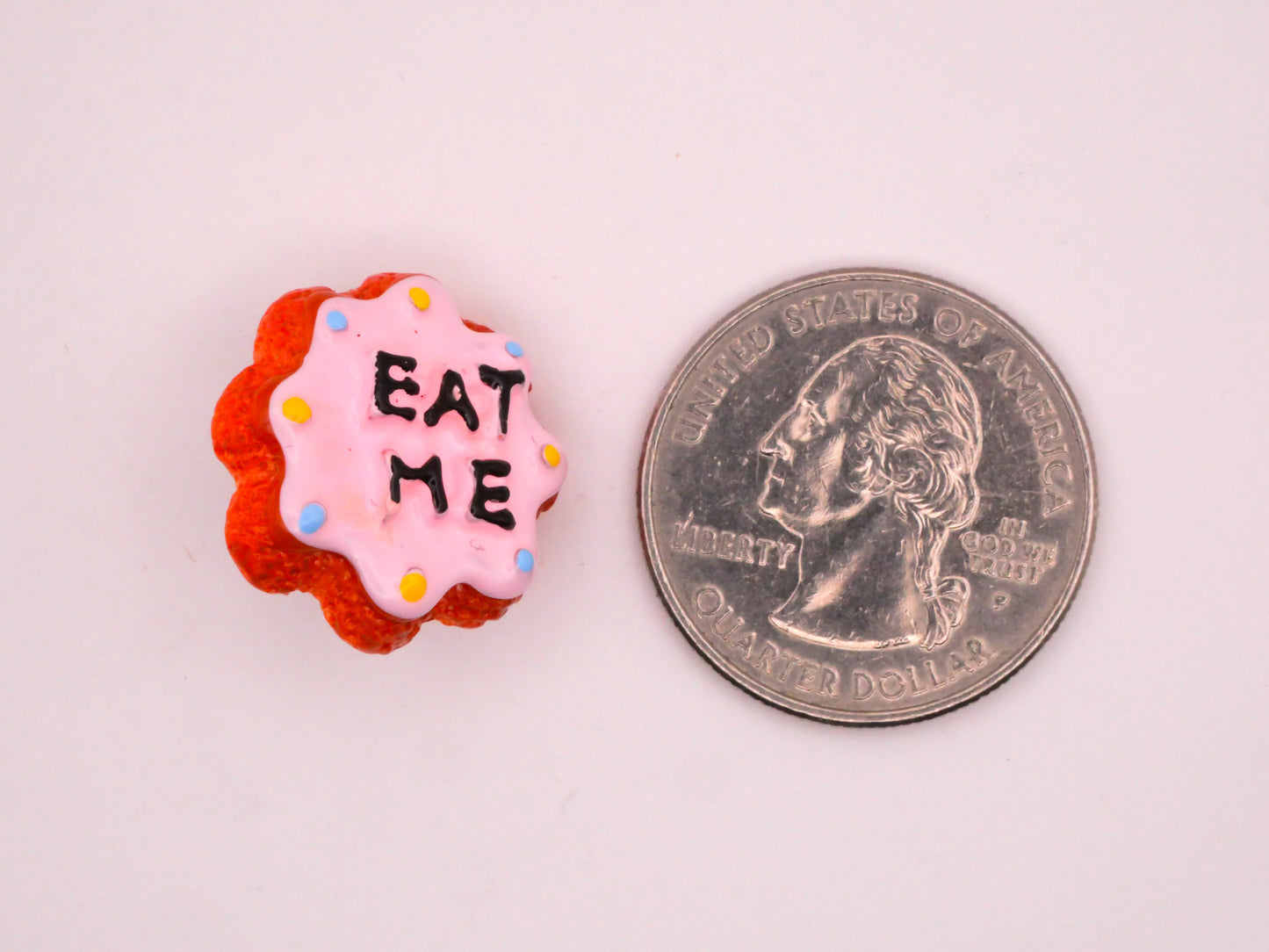 Eat Me Cookie Alice in Wonderland Verbal Plastic Button 21mm