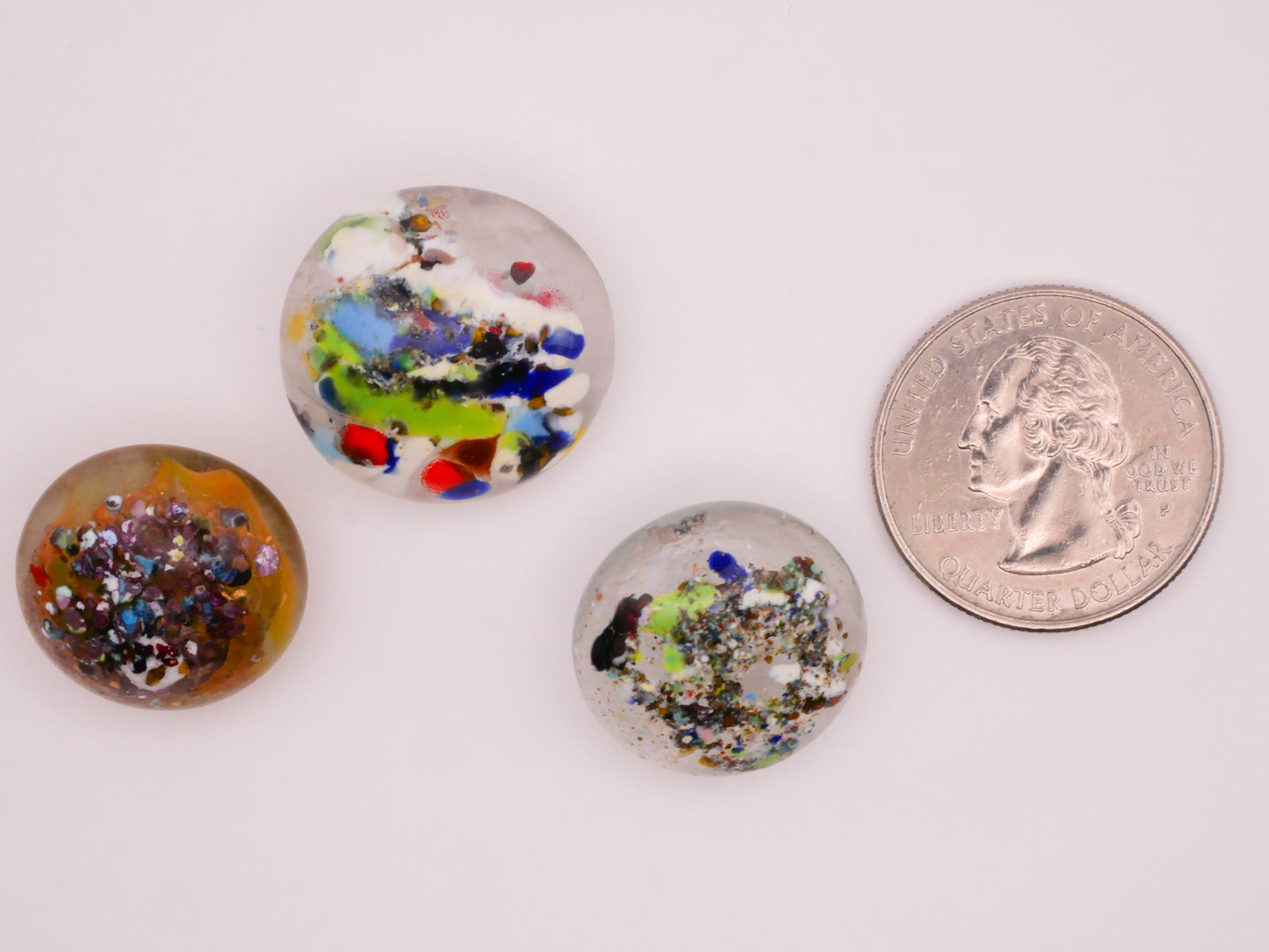 Splatter Paint Rarig Look Vintage Glass Button Various 20-23mm