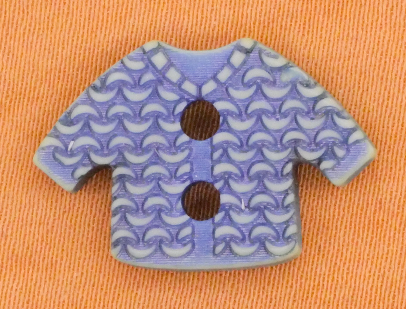 Sweater Texture Blue Plastic Sew-Thru Button 14x20mm