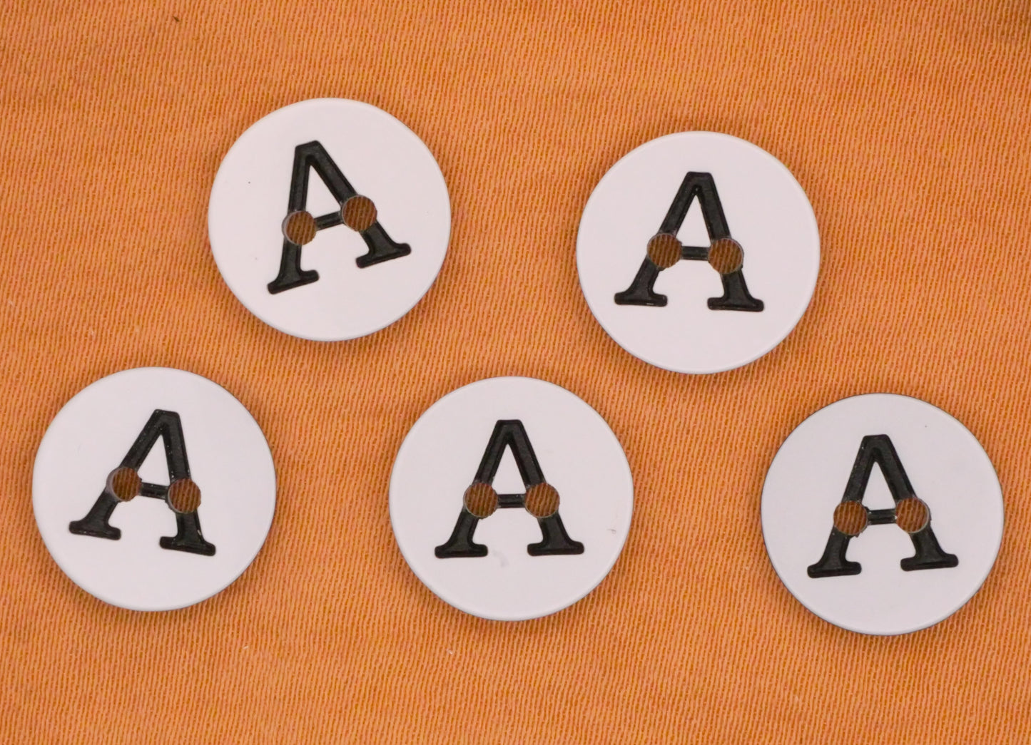 Straight A's Letter A Plastic Set of Five Buttons 13mm