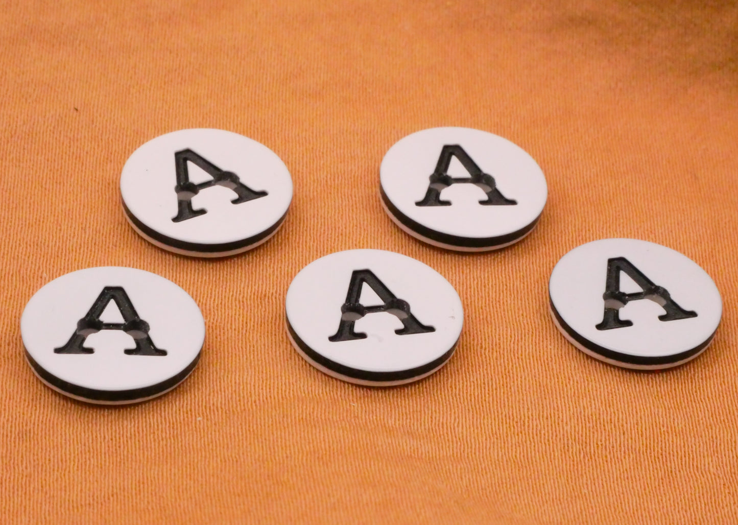 Straight A's Letter A Plastic Set of Five Buttons 13mm