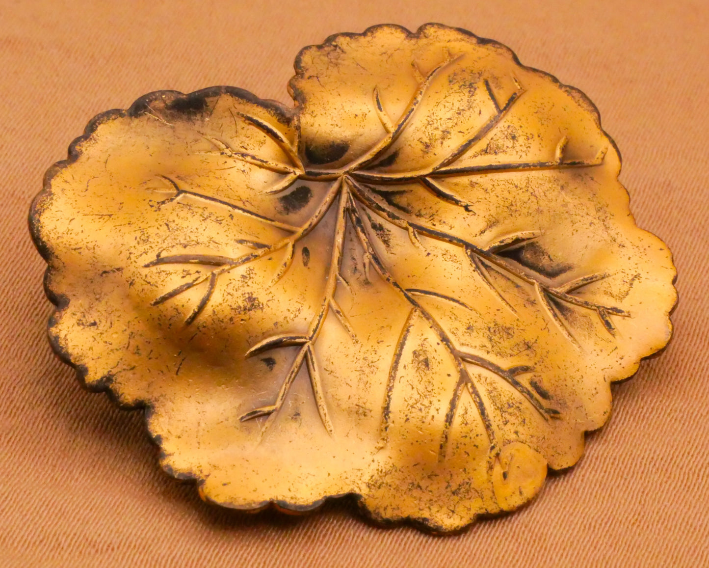 Leaf or Flower Vintage Large Gold Metal Button Various 33-41mm