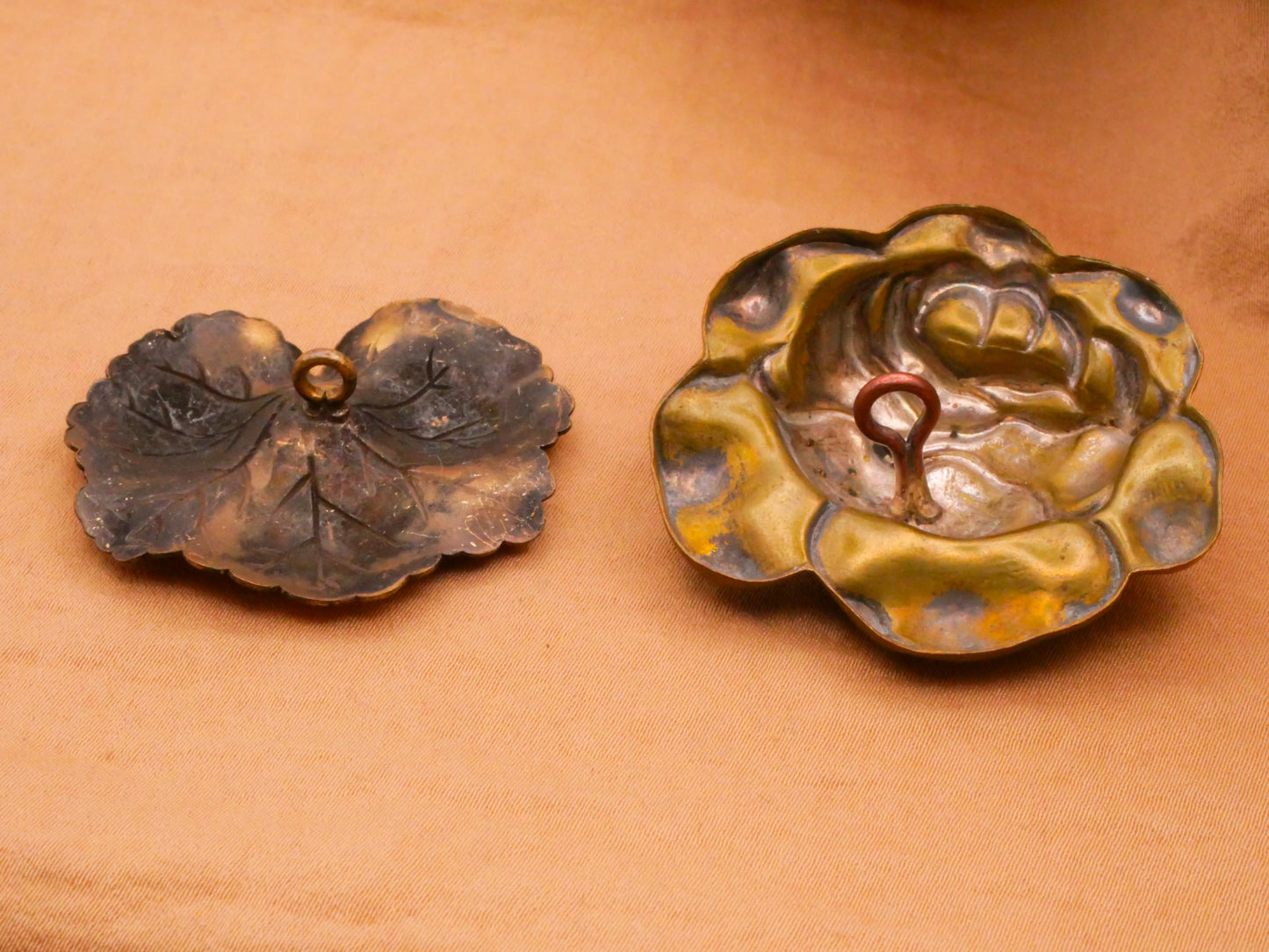 Leaf or Flower Vintage Large Gold Metal Button Various 33-41mm