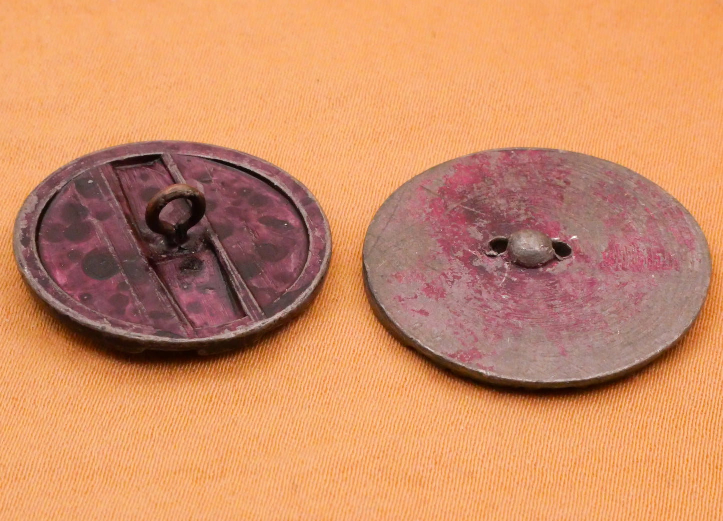 Floral Flower Pewter Purple Aubergine Tinted Antique Metal Button Various 23-25mm