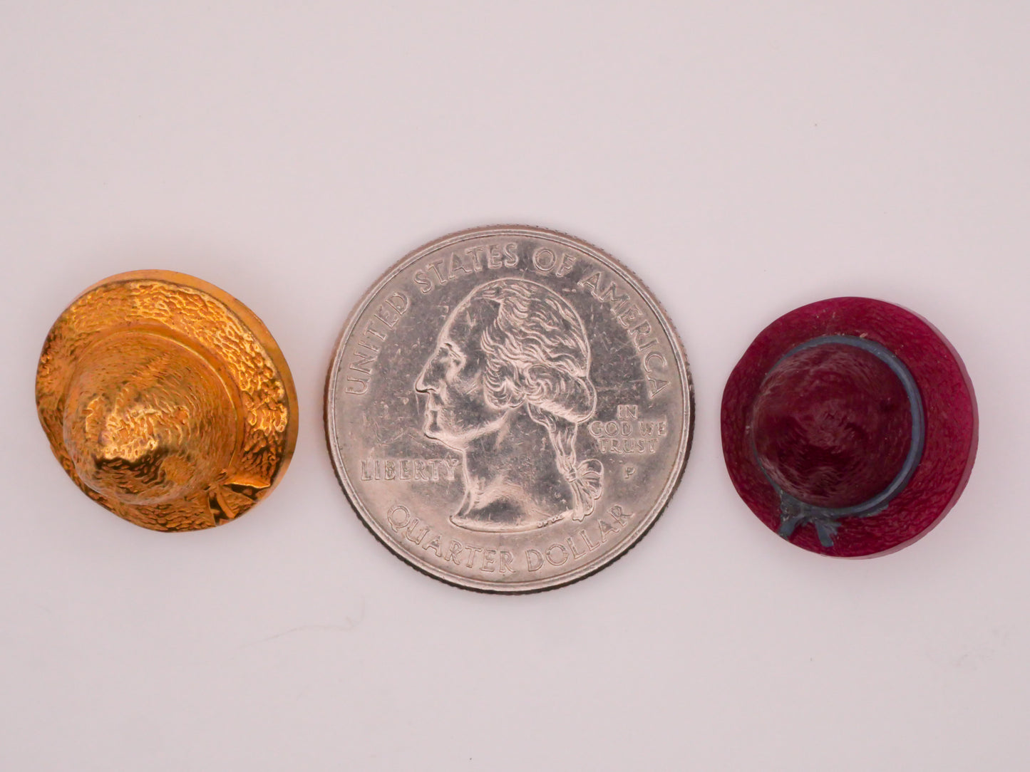 Hat Fashion Vintage Plastic Gold or Burgundy Button Various 17-18mm