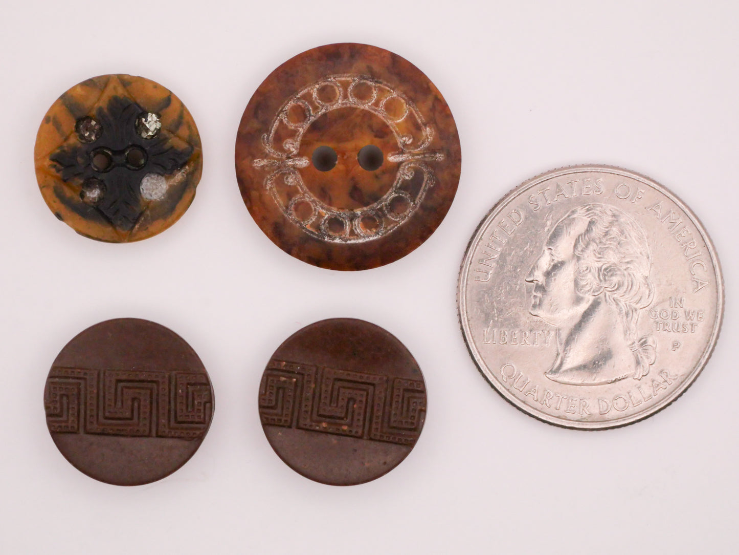 Greco-Roman Inspired Early Plastic Composition Button Various 15-21mm