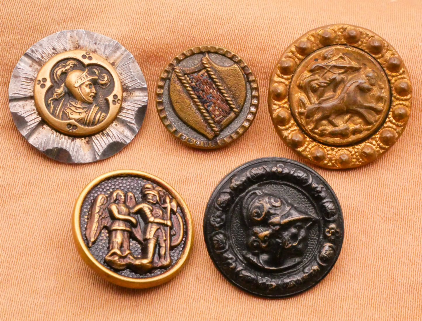 Military Greco-Roman Inspired Victorian Metal Button Various 13-18mm
