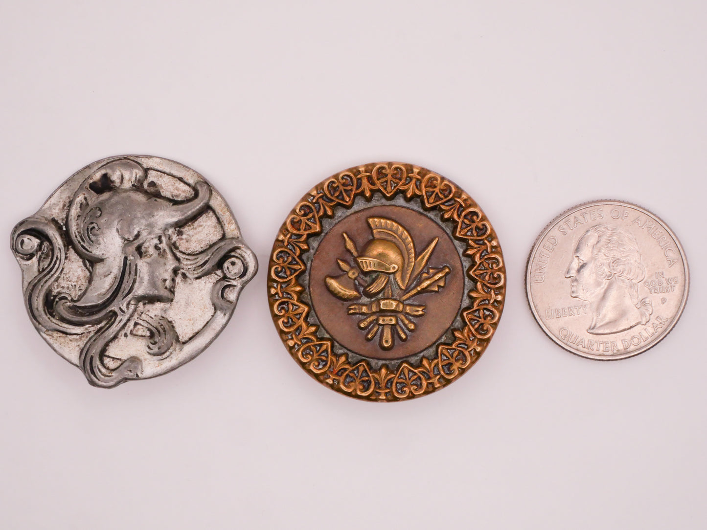 Helmet Military Metal Antique Large Button Various 34-35mm