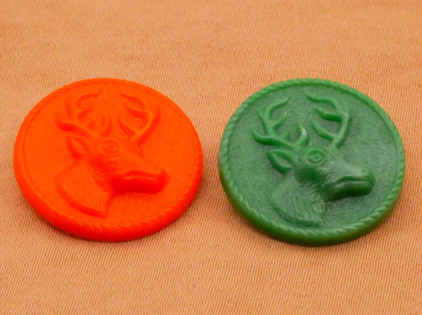 Stag Deer Face Vintage Plastic Button Various 19mm
