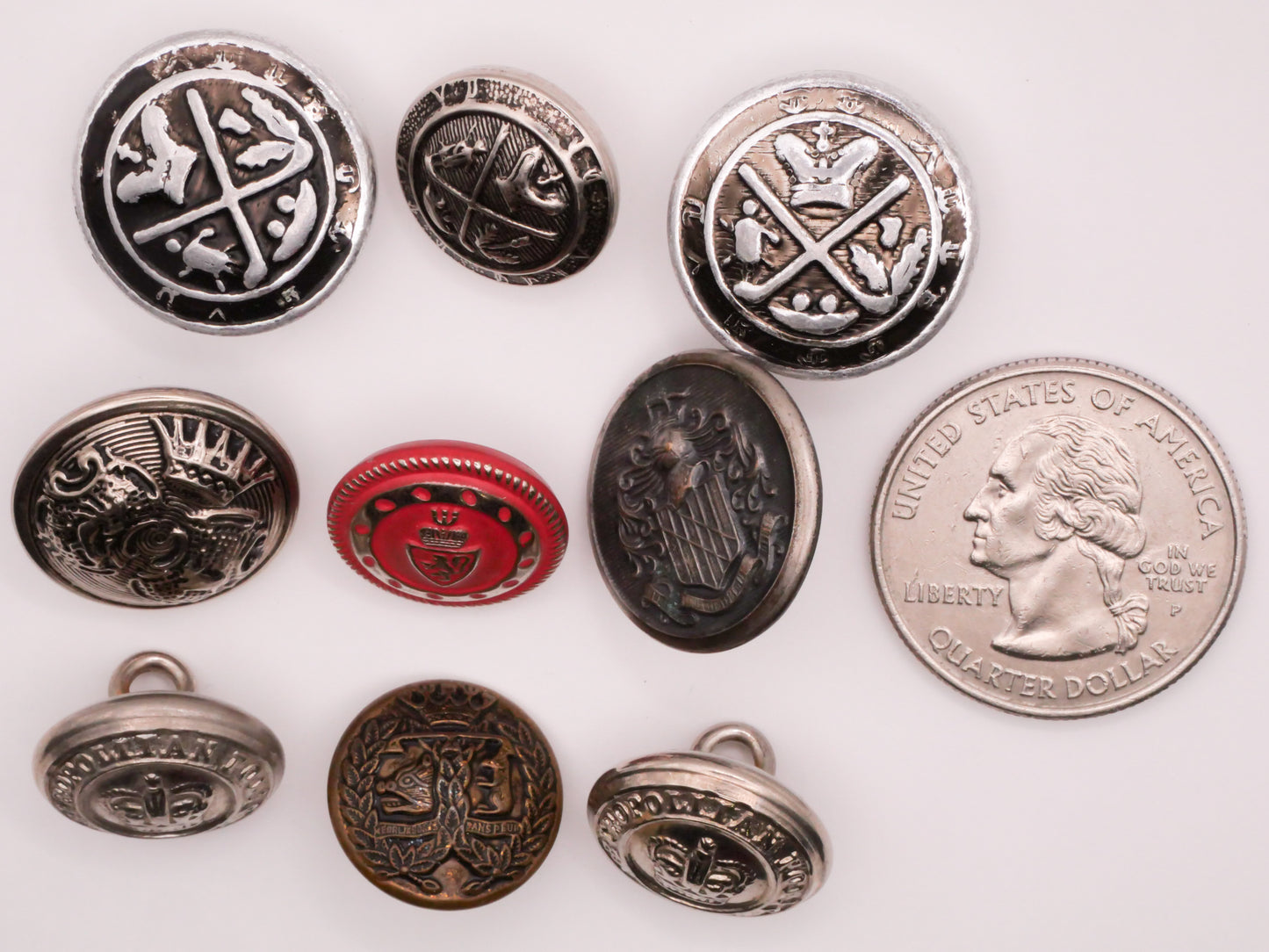 Crown Motif Design Metal Button Various 15-19mm