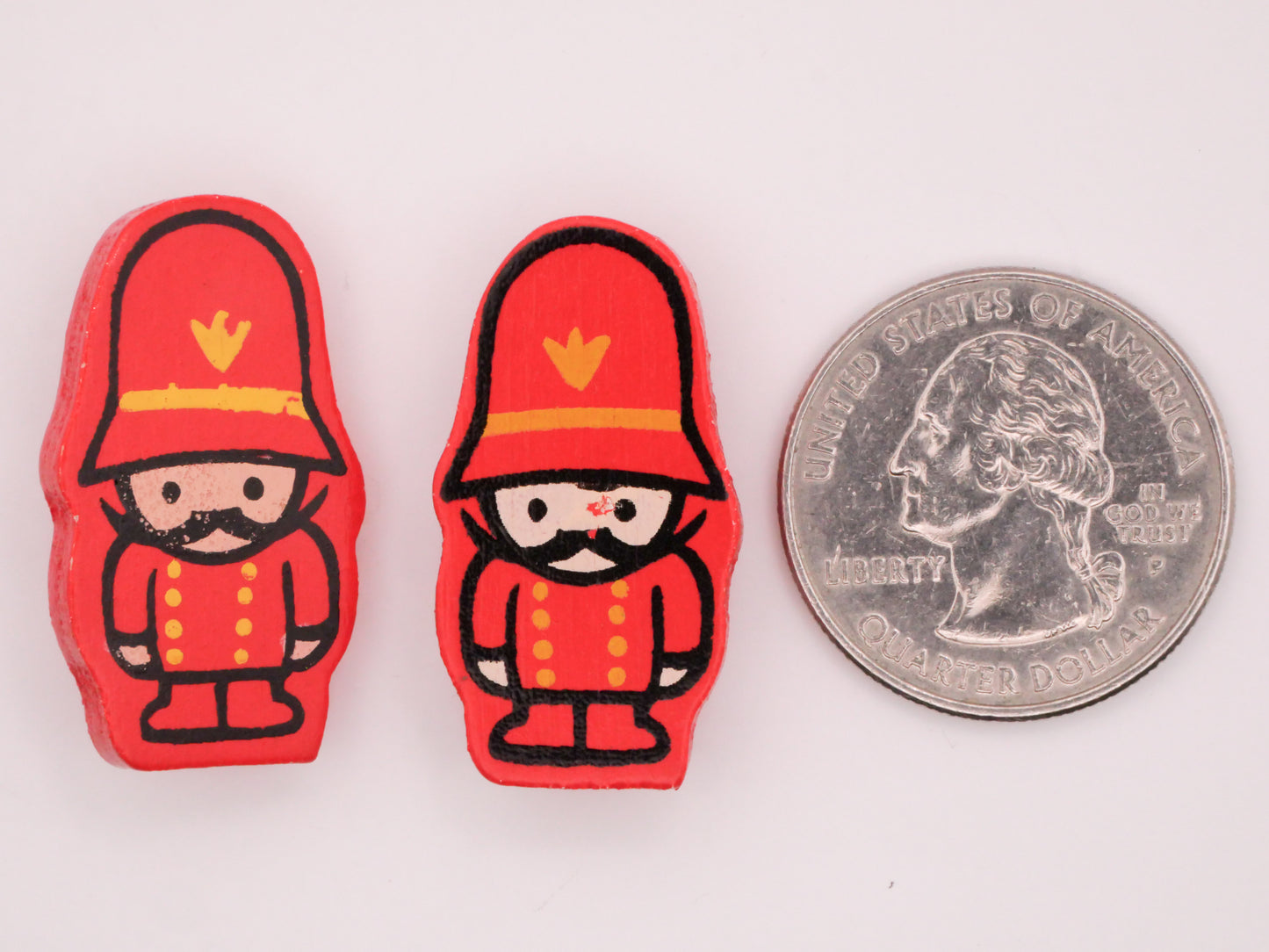 British Police Bobby Guard Hand-Painted Wood Button Various 17x30mm