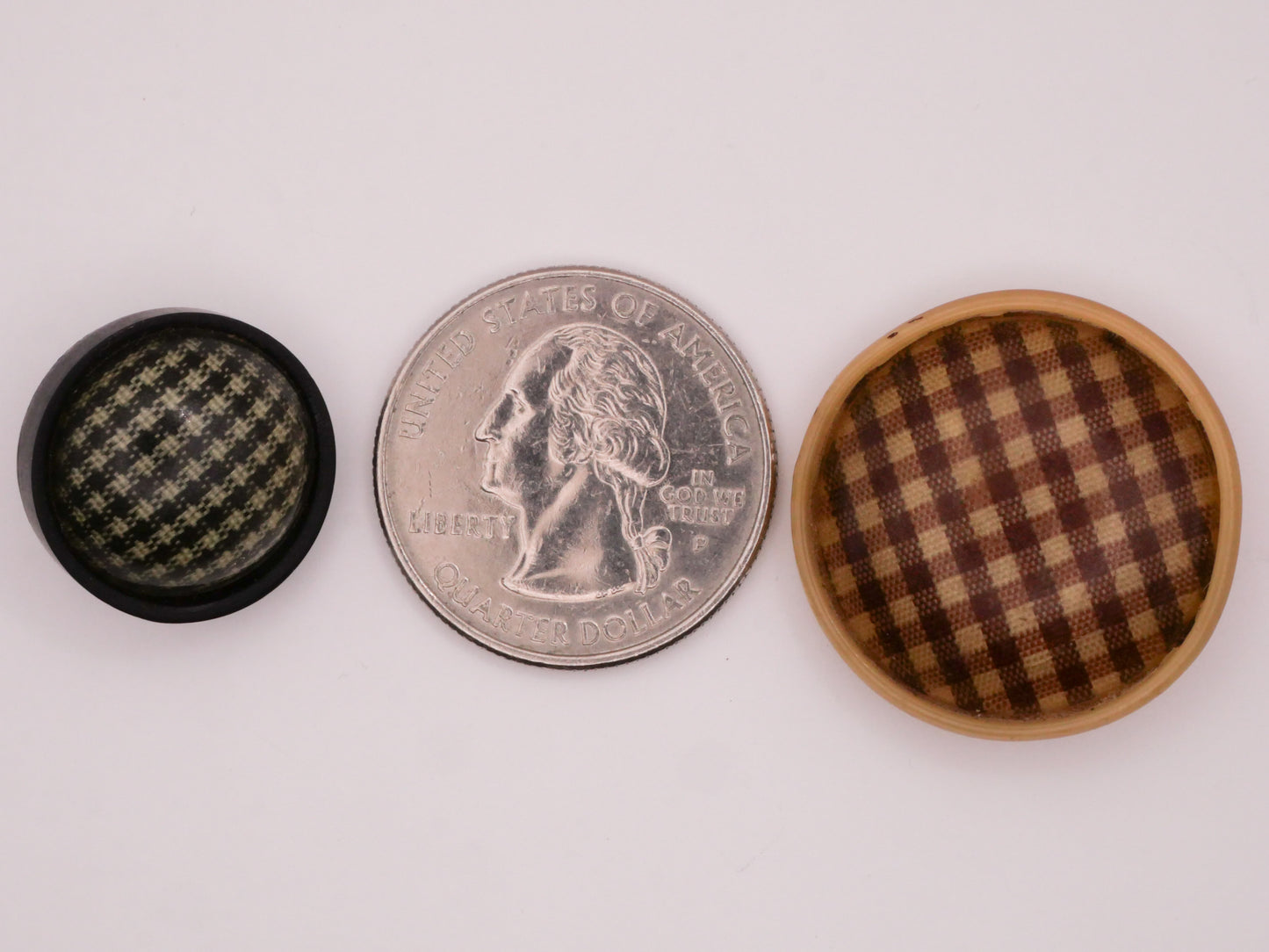 Gingham Plaid Celluloid Early Plastic Vintage Button Various 18-26mm