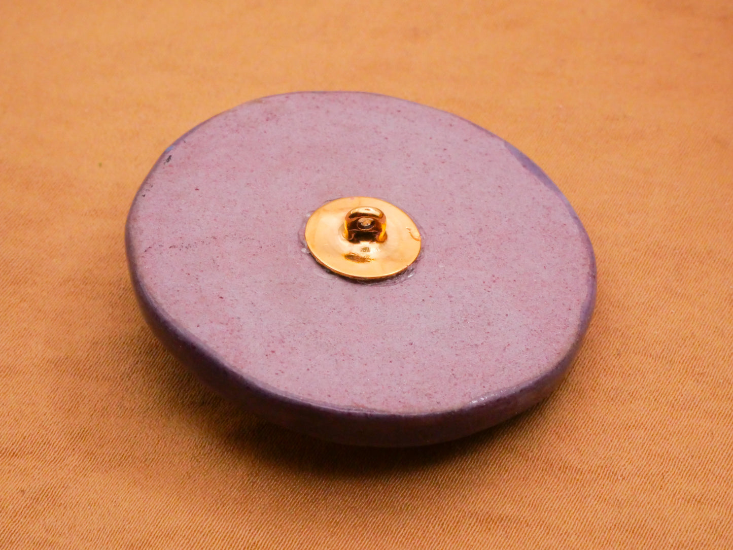 Crown Gold White Purple Glaze Ceramic Large Button 42mm
