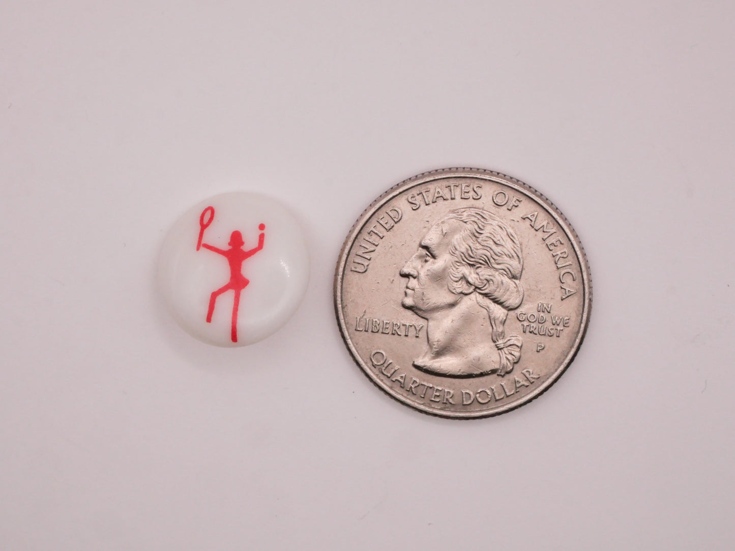 Tennis Badminton Red White Plastic Pair of Buttons 15mm
