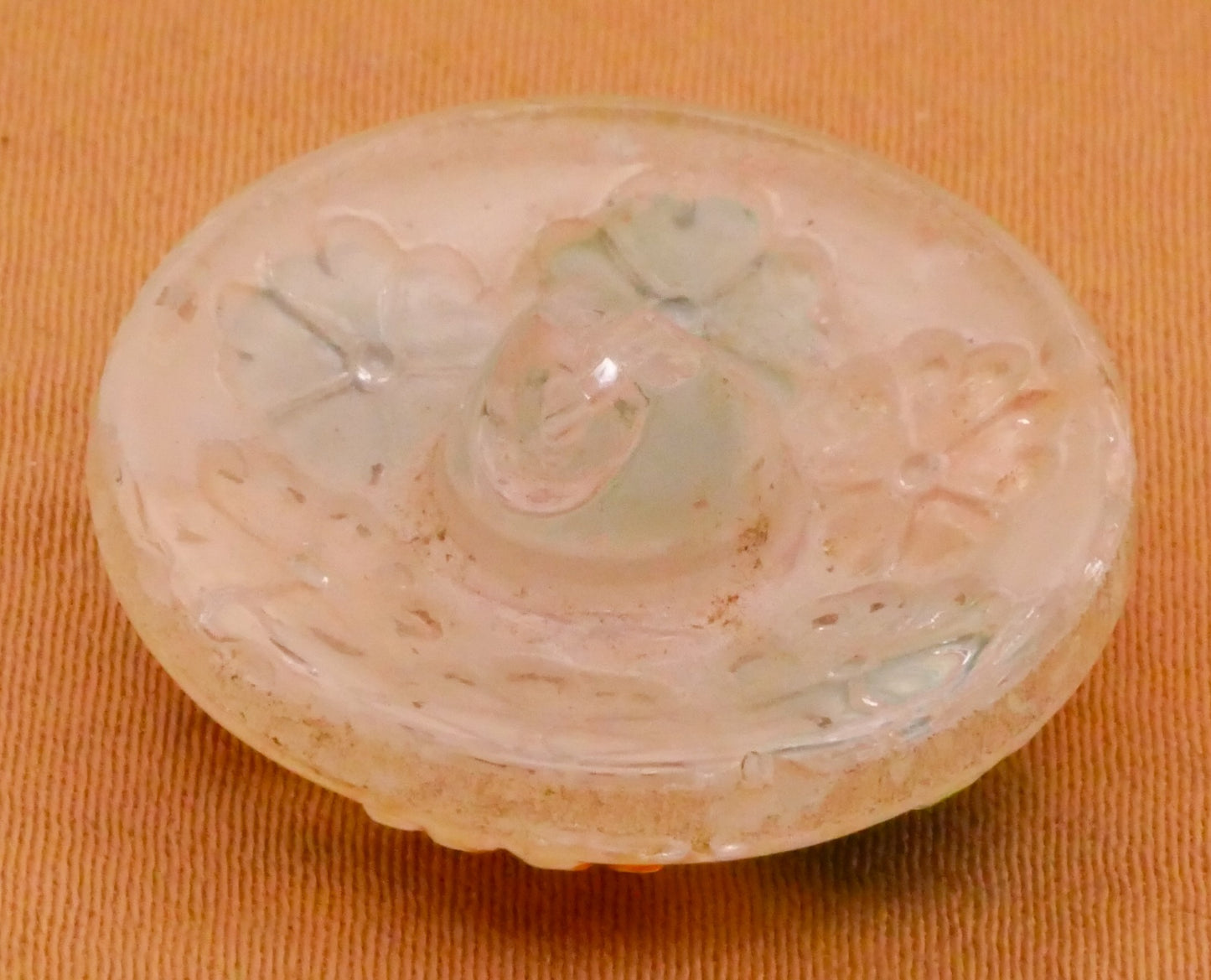 Flower Cluster Hand-Painted Pearlescent Vintage Glass Button 23mm