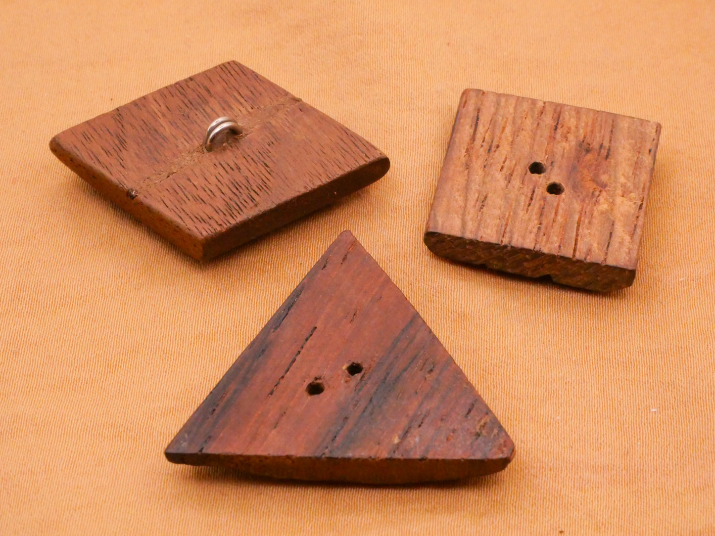 Wood Carved Geometric Vintage Button Various 23-30mm