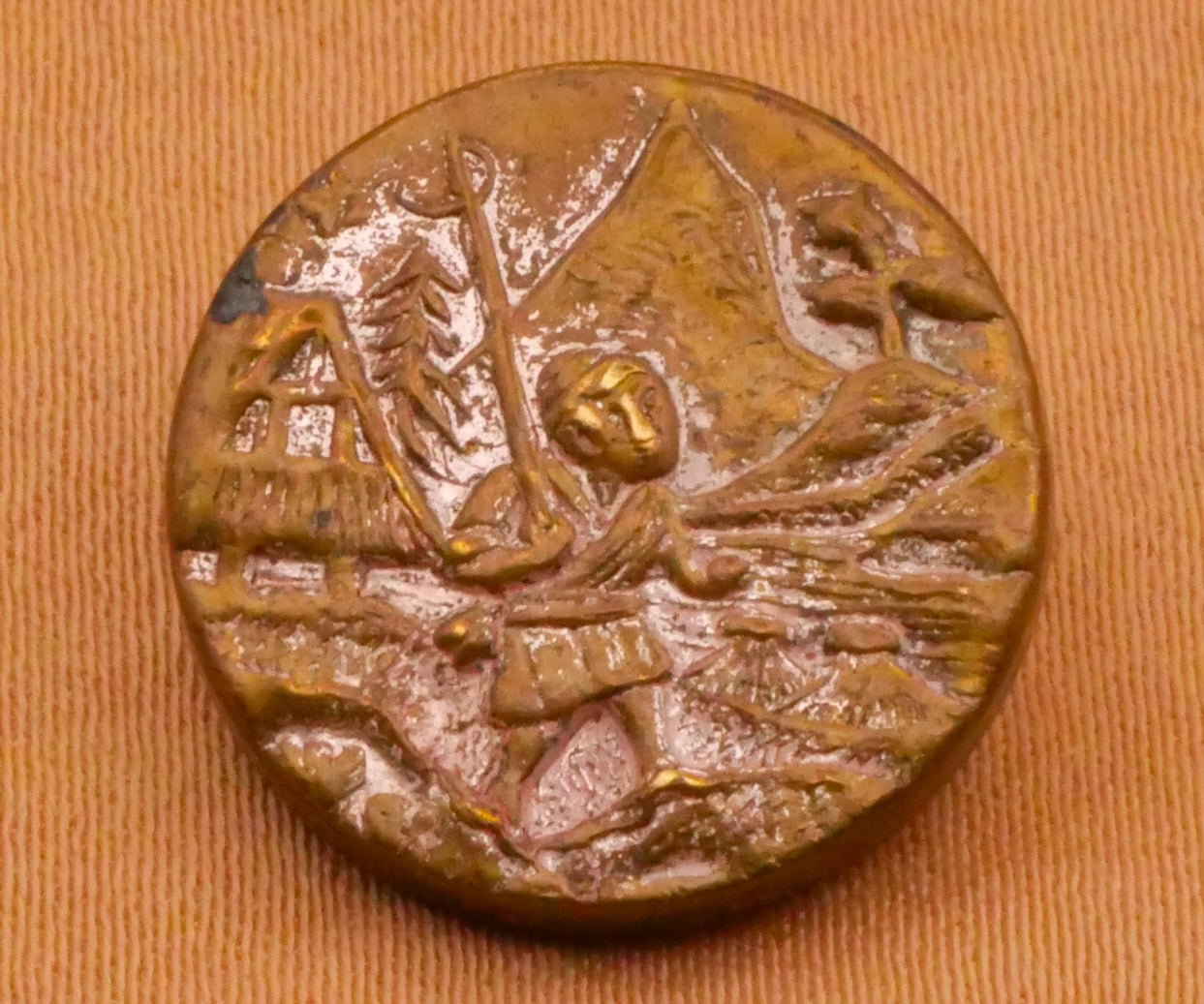 Butterfly Kite Asian Mountains Paris Back French Tight Metal Button 16mm