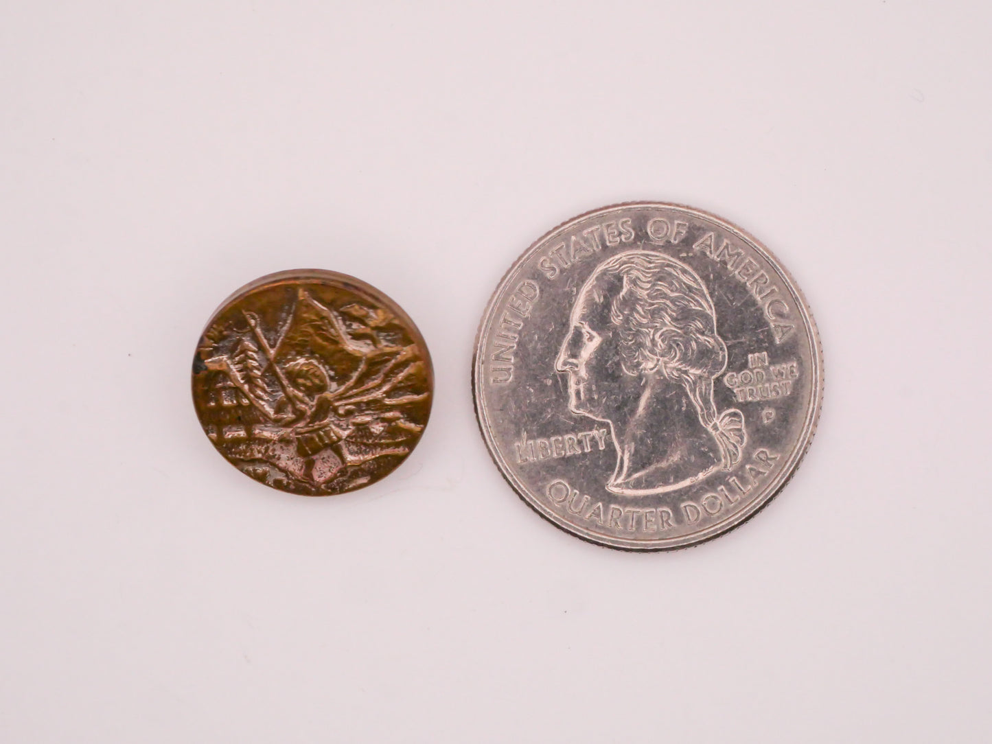 Butterfly Kite Asian Mountains Paris Back French Tight Metal Button 16mm