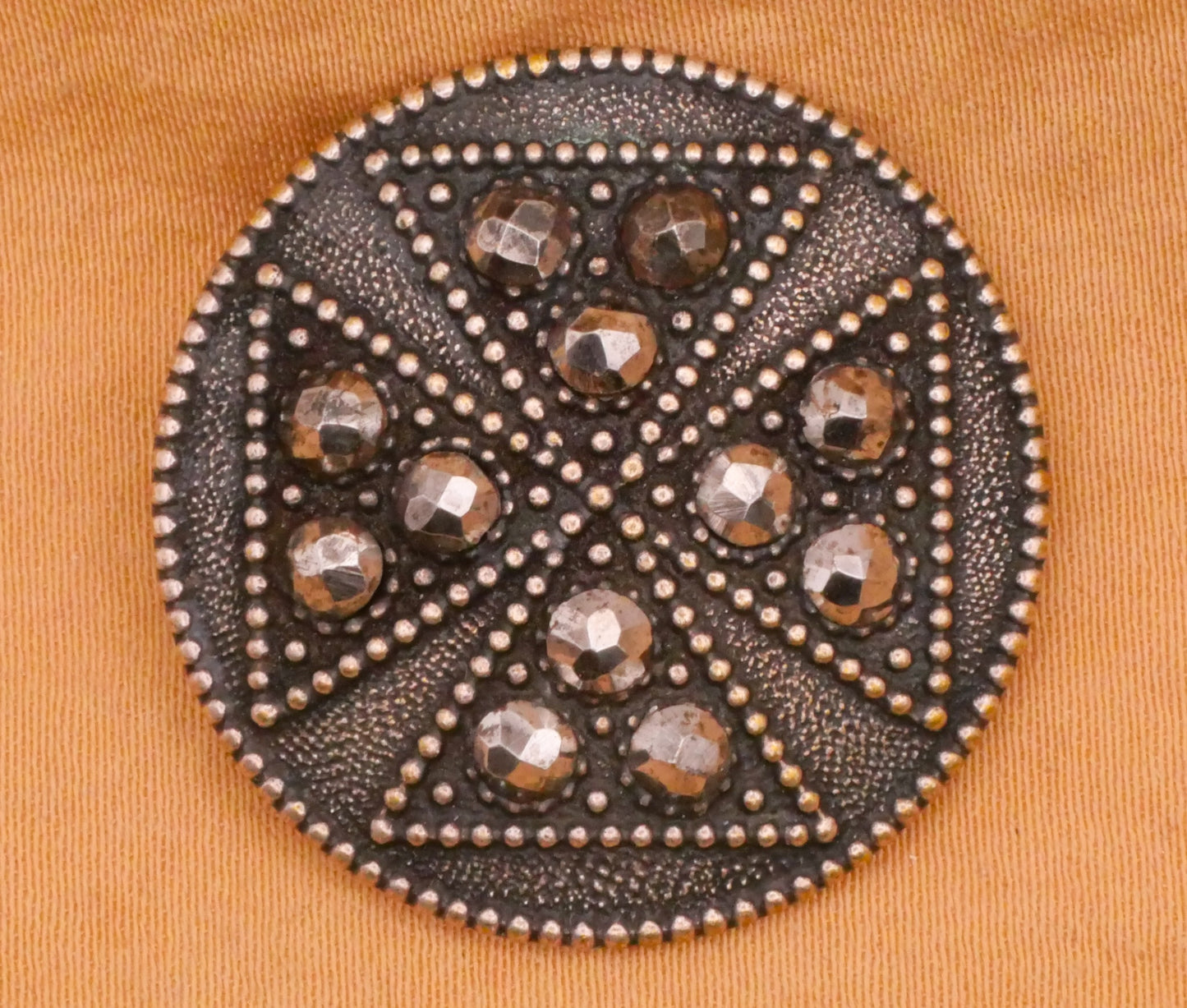 Cross Crusaders Steel-Cut Metal Victorian Button 28mm