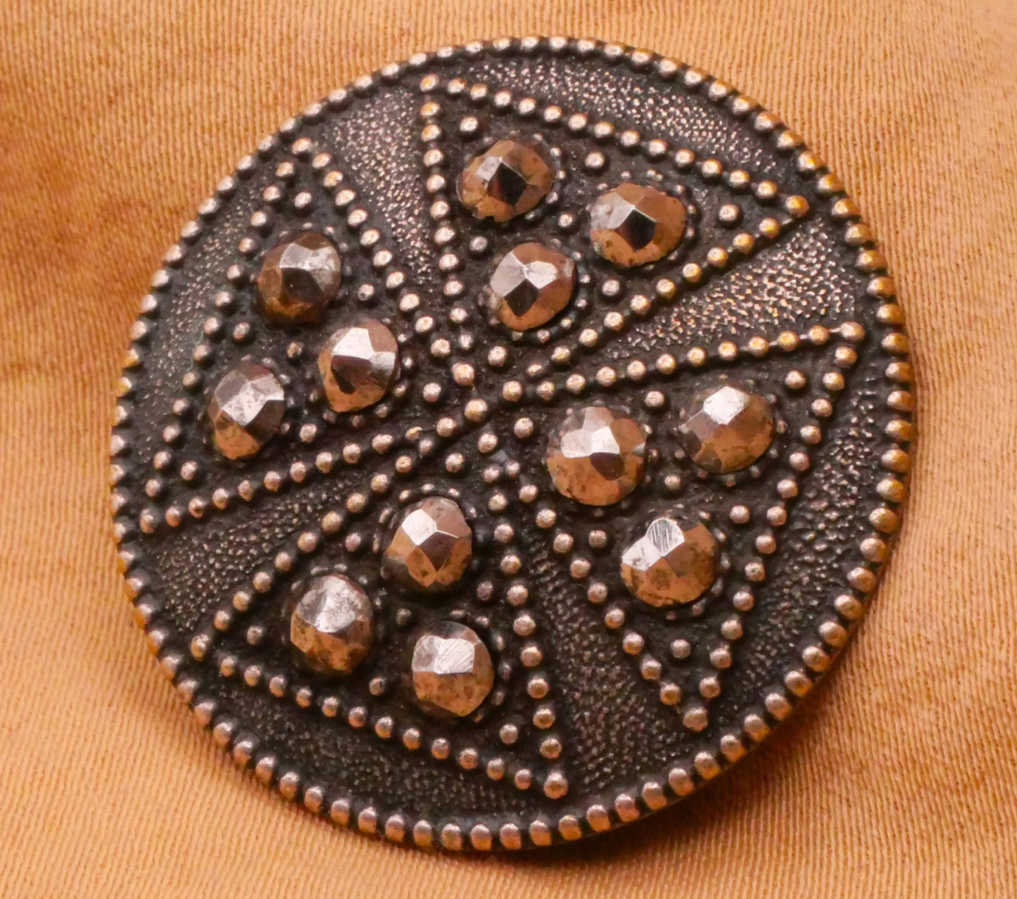 Cross Crusaders Steel-Cut Metal Victorian Button 28mm