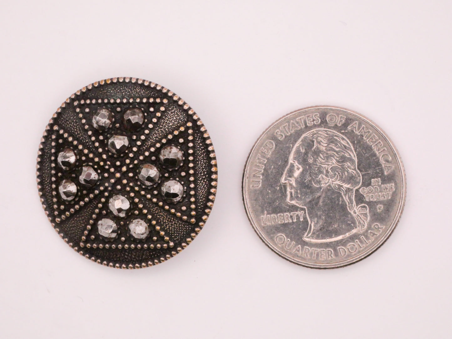 Cross Crusaders Steel-Cut Metal Victorian Button 28mm
