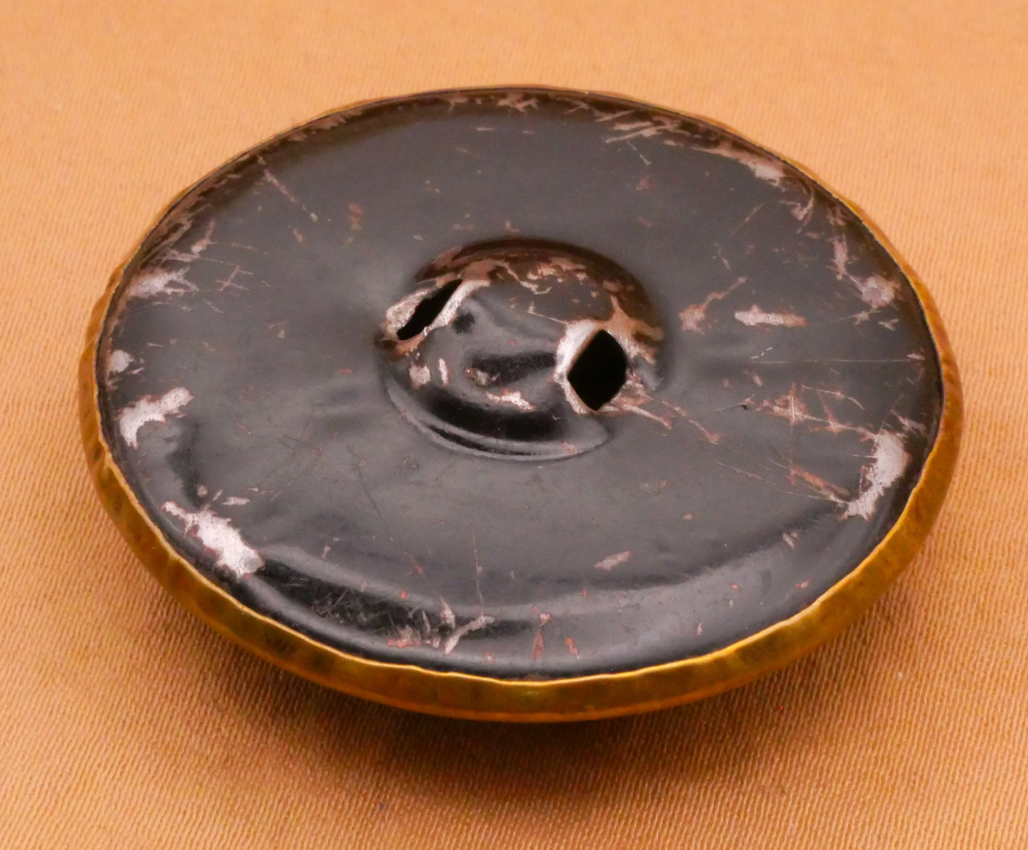 Old World Metal Celluloid Bubble Large Button 38mm