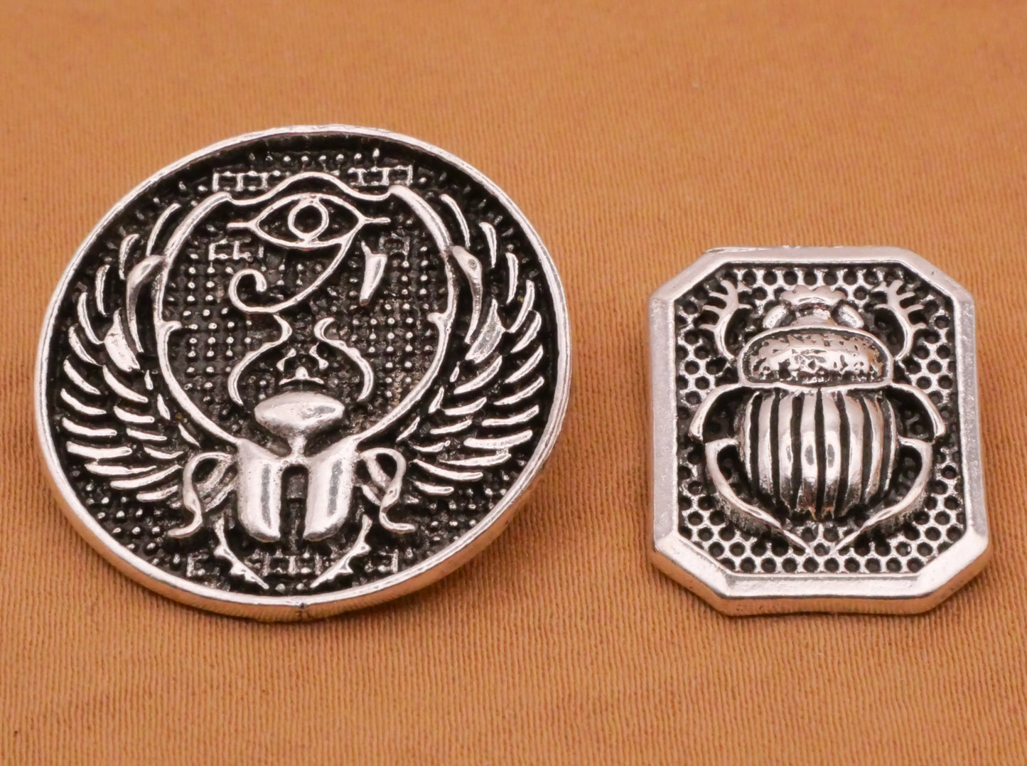 Scarab Beetle Insect Silver Metal Button Various 15-24mm
