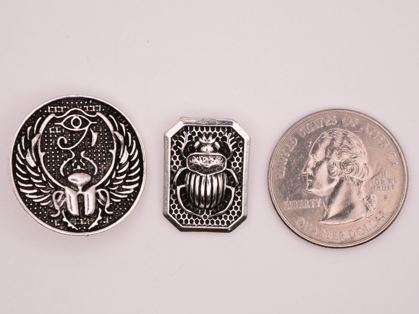 Scarab Beetle Insect Silver Metal Button Various 15-24mm
