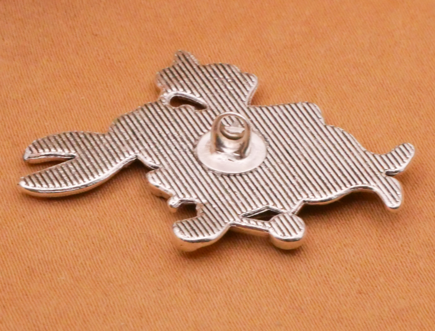 White Rabbit Royal Uniform Heart Silver Metal Large Button 25x33mm