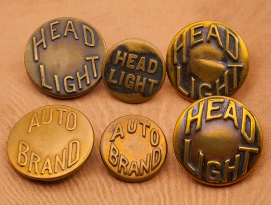 Head Light or Auto Brand Verbal Brass Metal Workwear Button 15-20mm