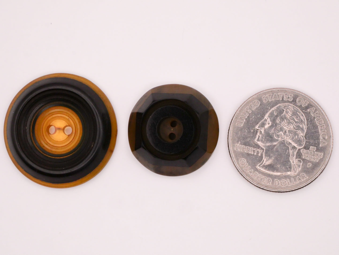 Laminated Two-Tone Bakelite Early Plastic Button Various 22-27mm