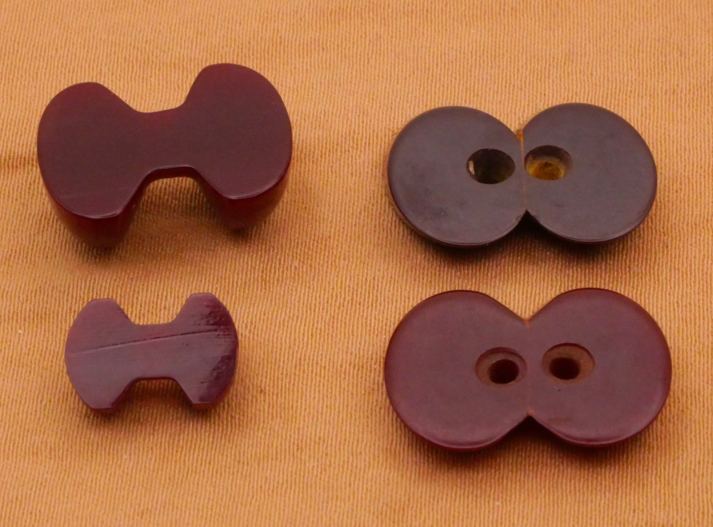 Burgundy Red Early Plastic Cufflink Embellishment or Button Various 8-18mm