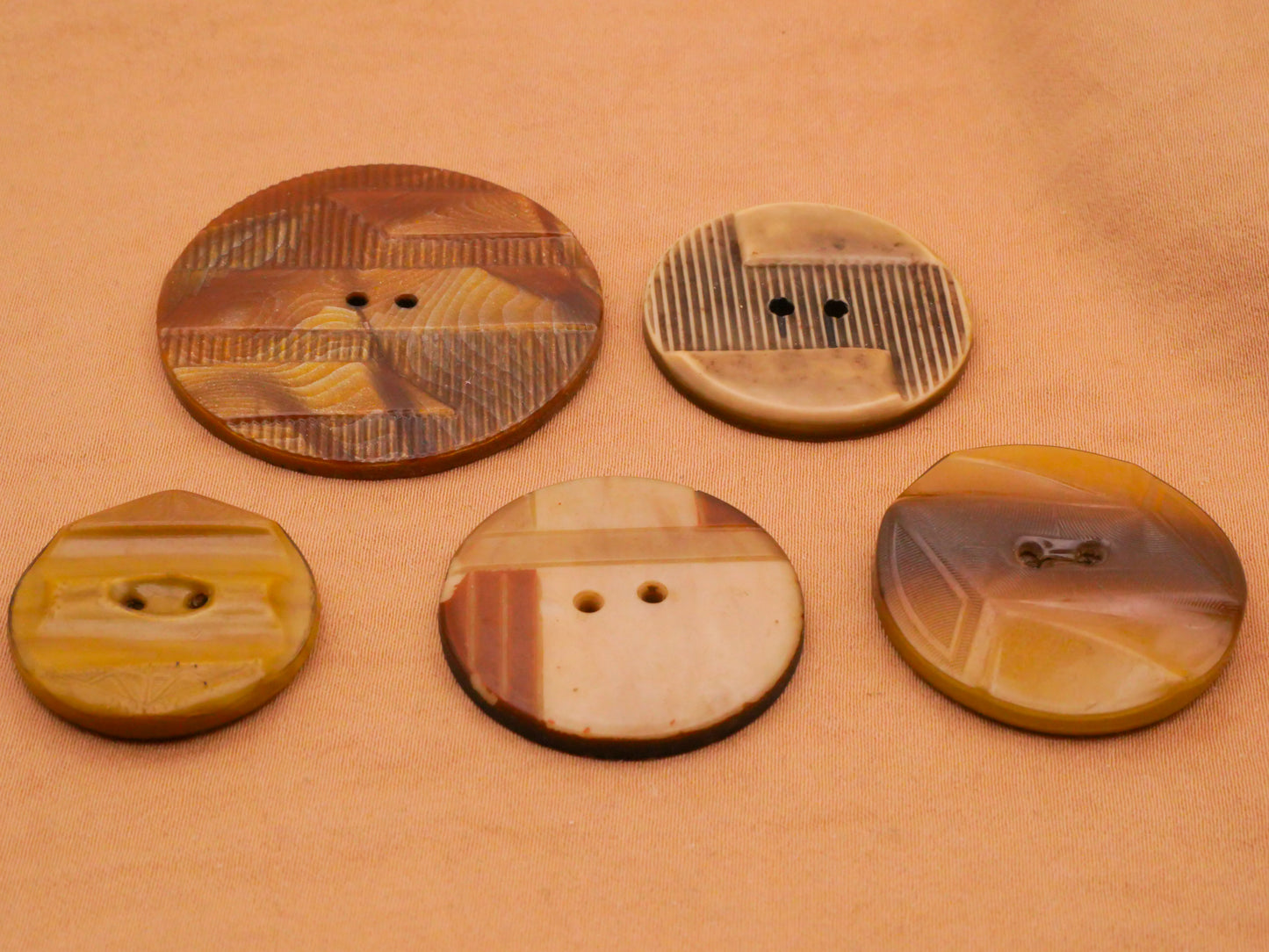 Caramel Art Deco Celluloid Early Plastic Button Various 23-37mm