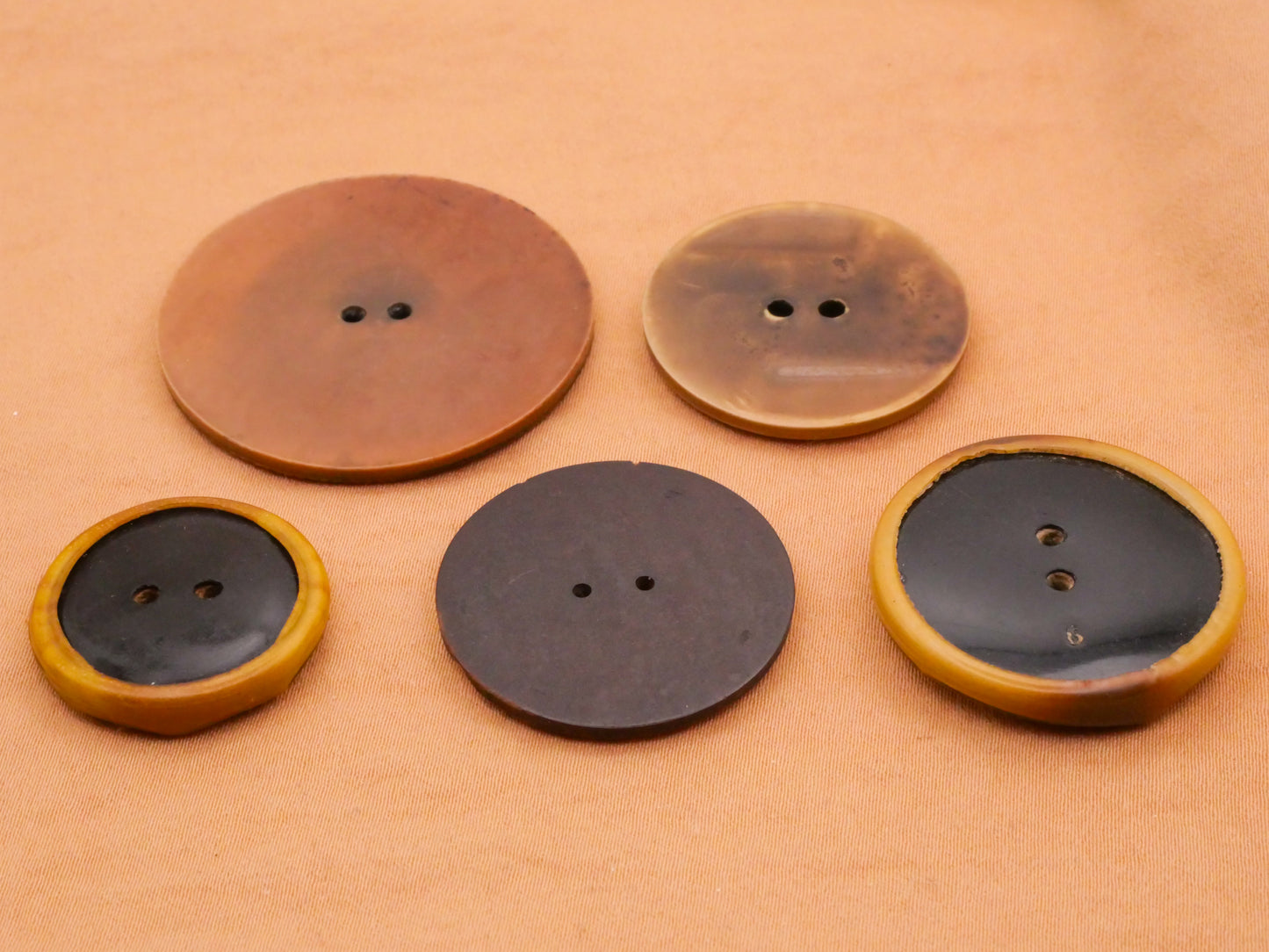 Caramel Art Deco Celluloid Early Plastic Button Various 23-37mm