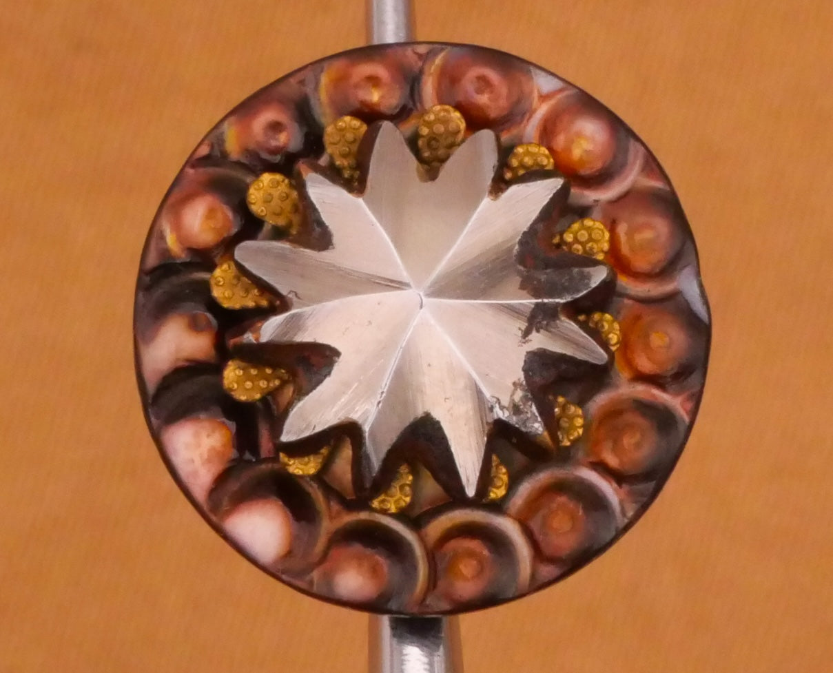 Star Steel-Cut Mother of Pearl Antique Button 13mm