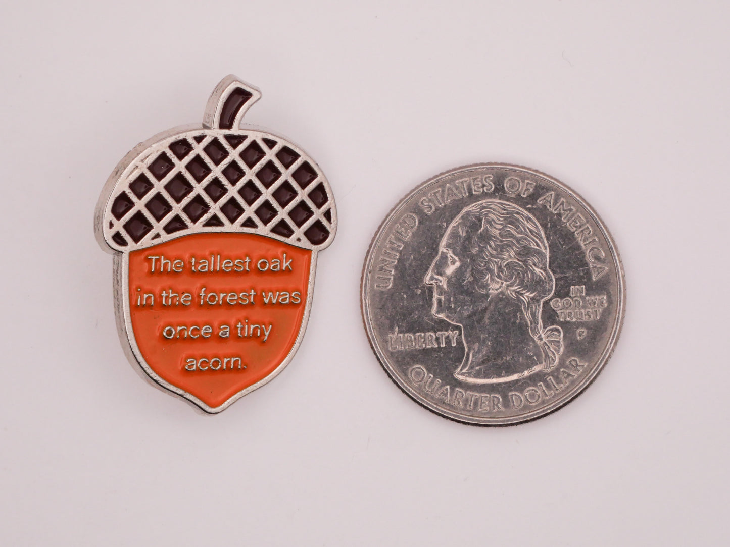 Acorn Oak Tree Verbal Enamel Metal Button 24x31mm