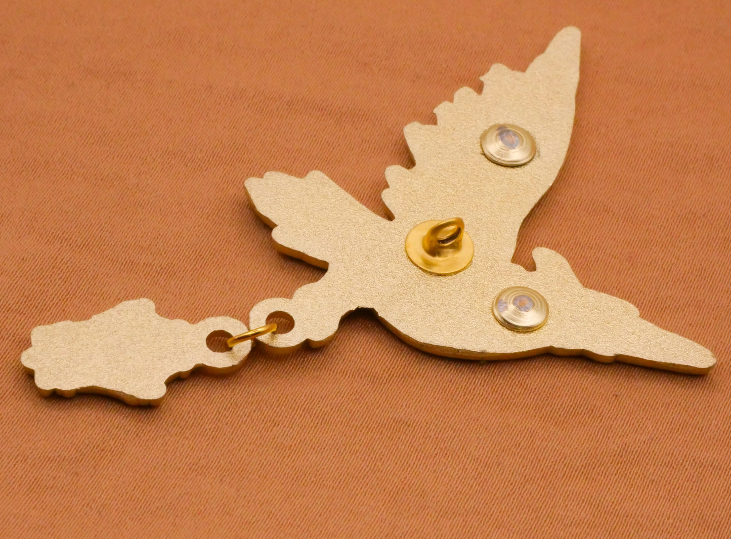 Crow Raven Bird Lantern Moon Moveable Large Enamel Metal Button 41x63mm