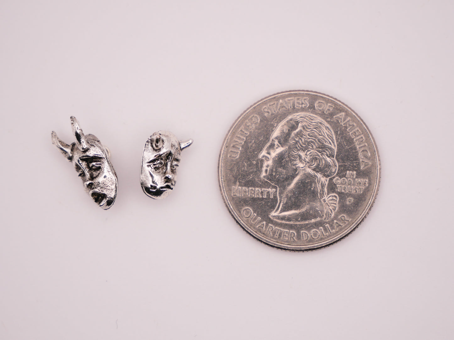 Devil Demon Realistic Face Silver Metal Button Various 7-15mm