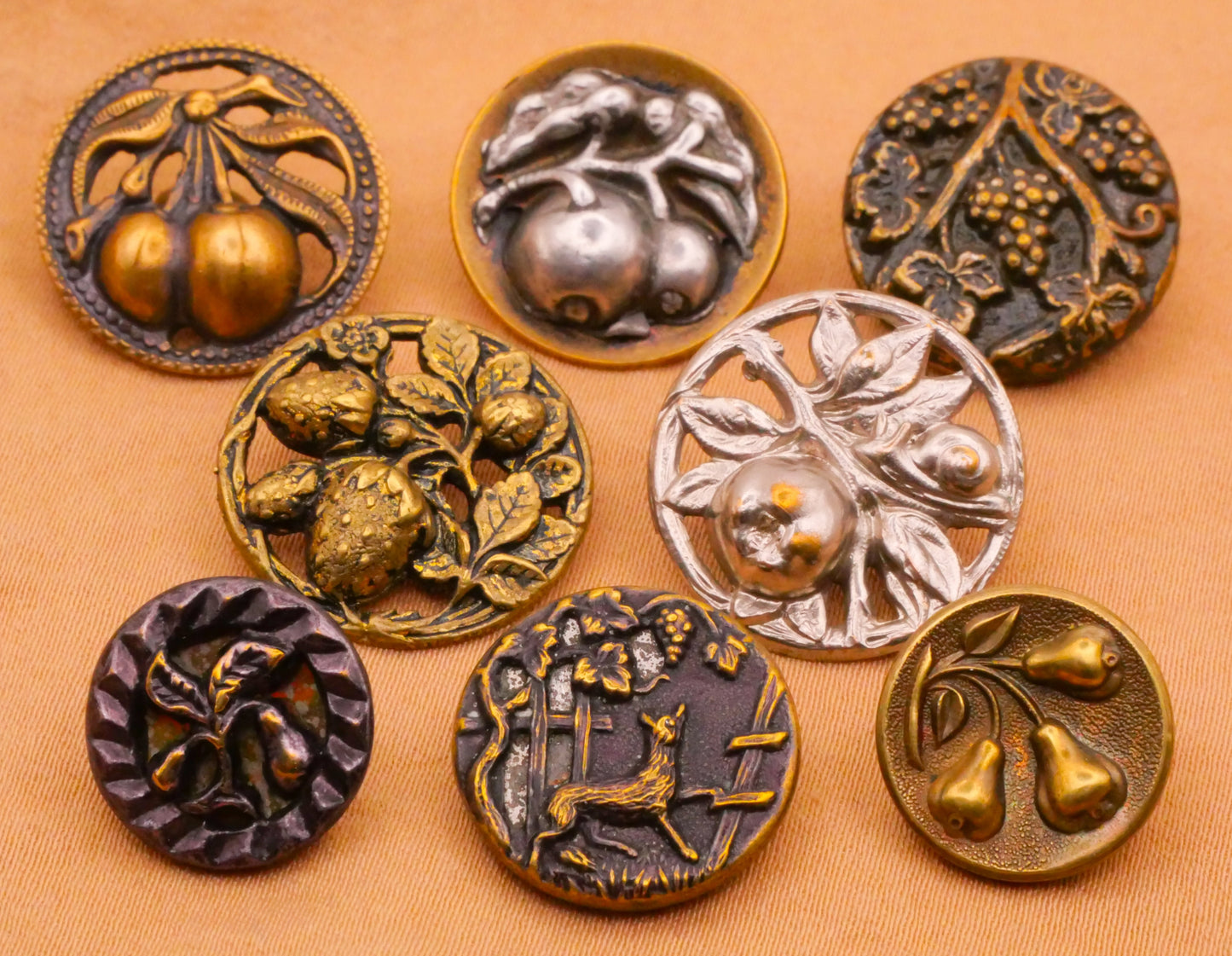 Fruit Farming Victorian Metal Button Various 14-19mm