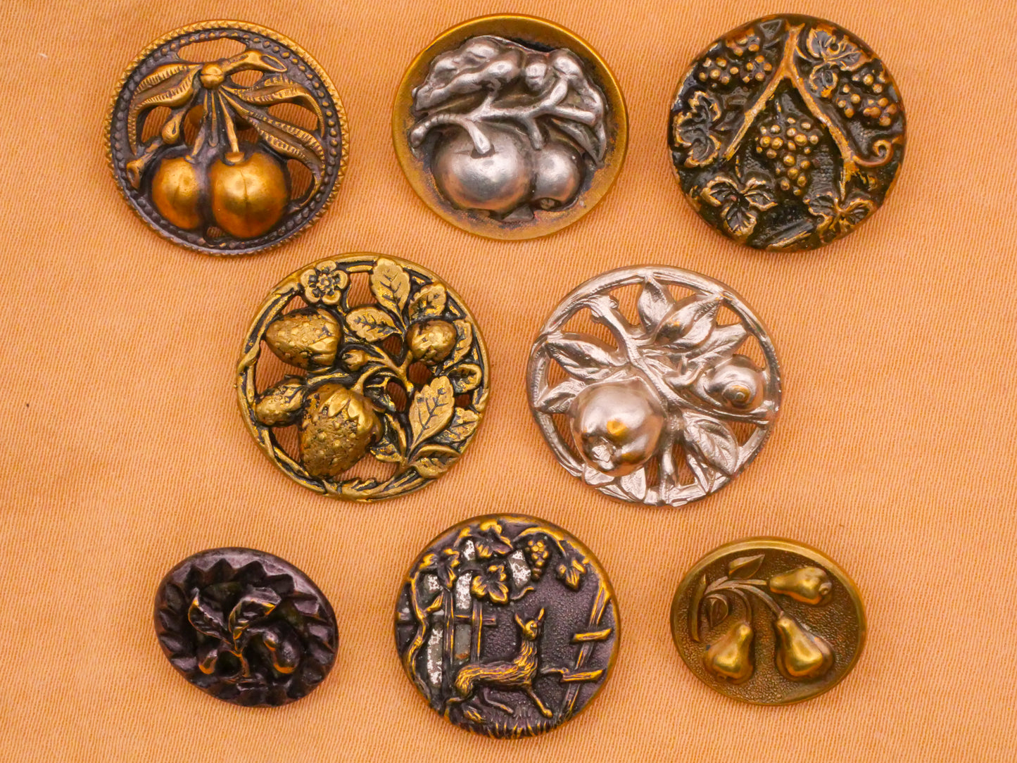 Fruit Farming Victorian Metal Button Various 14-19mm