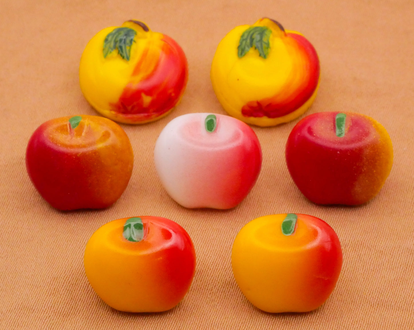 Apple Fruit Vintage Glass Button Various 12-15mm