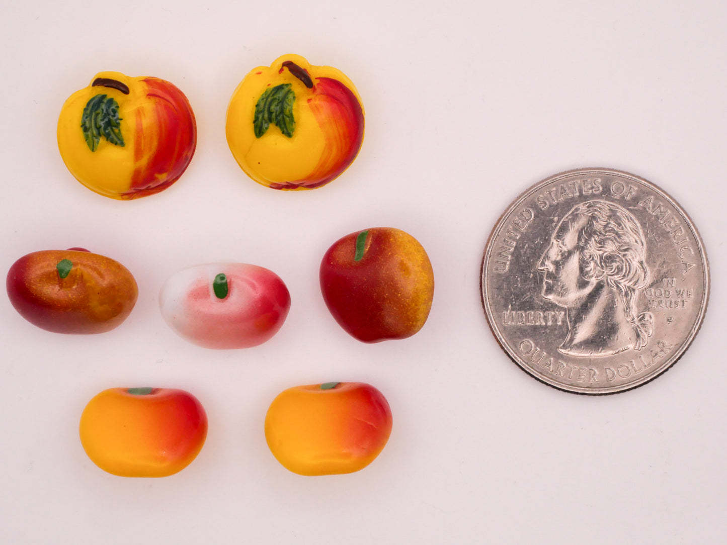 Apple Fruit Vintage Glass Button Various 12-15mm