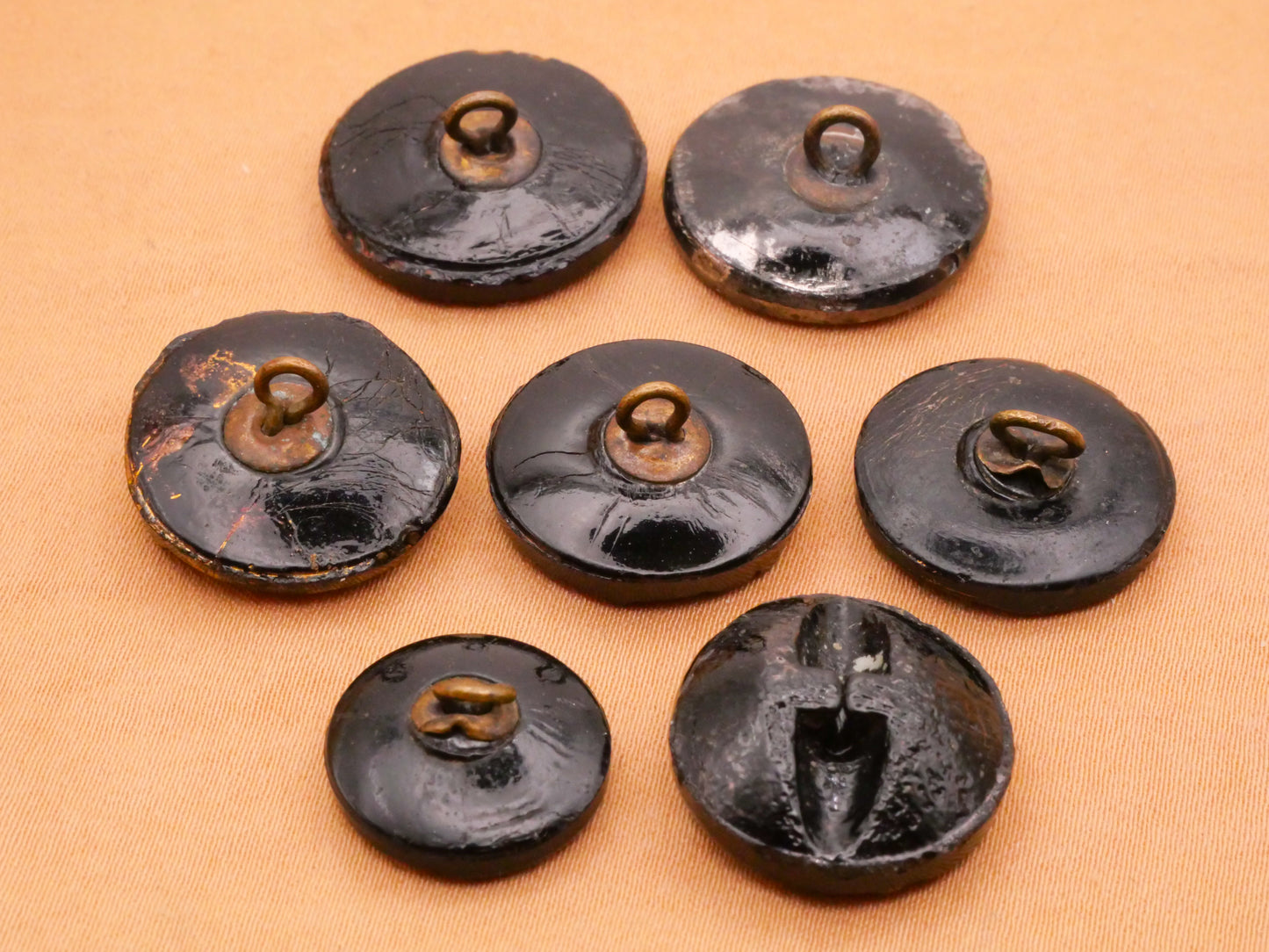 Cottage Farm Landscape Picture Button Luster Black Glass Button Various 15-19mm