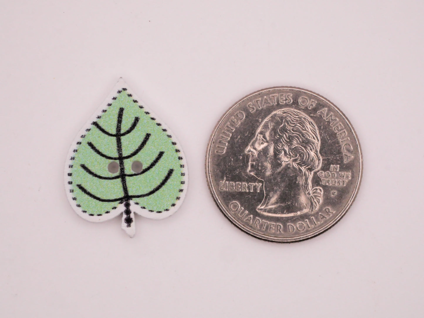 Leaf Leaves Colorful Wood Assorted Set of Ten Buttons 19x25mm