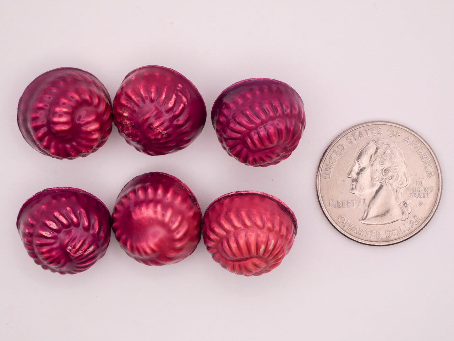 Coil Rope Fuchsia Magenta Pink Celluloid Early Plastic Button Various 19mm