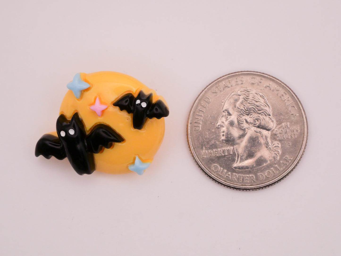 Bats Full Moon Plastic Button 23x29mm