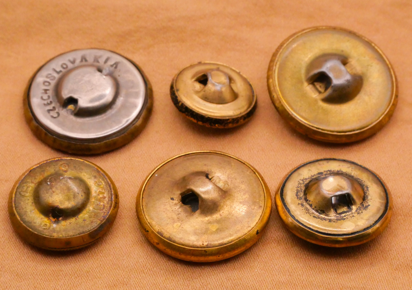 Twinkle Mirror Back Brass Look Metal Button Various 15-23mm