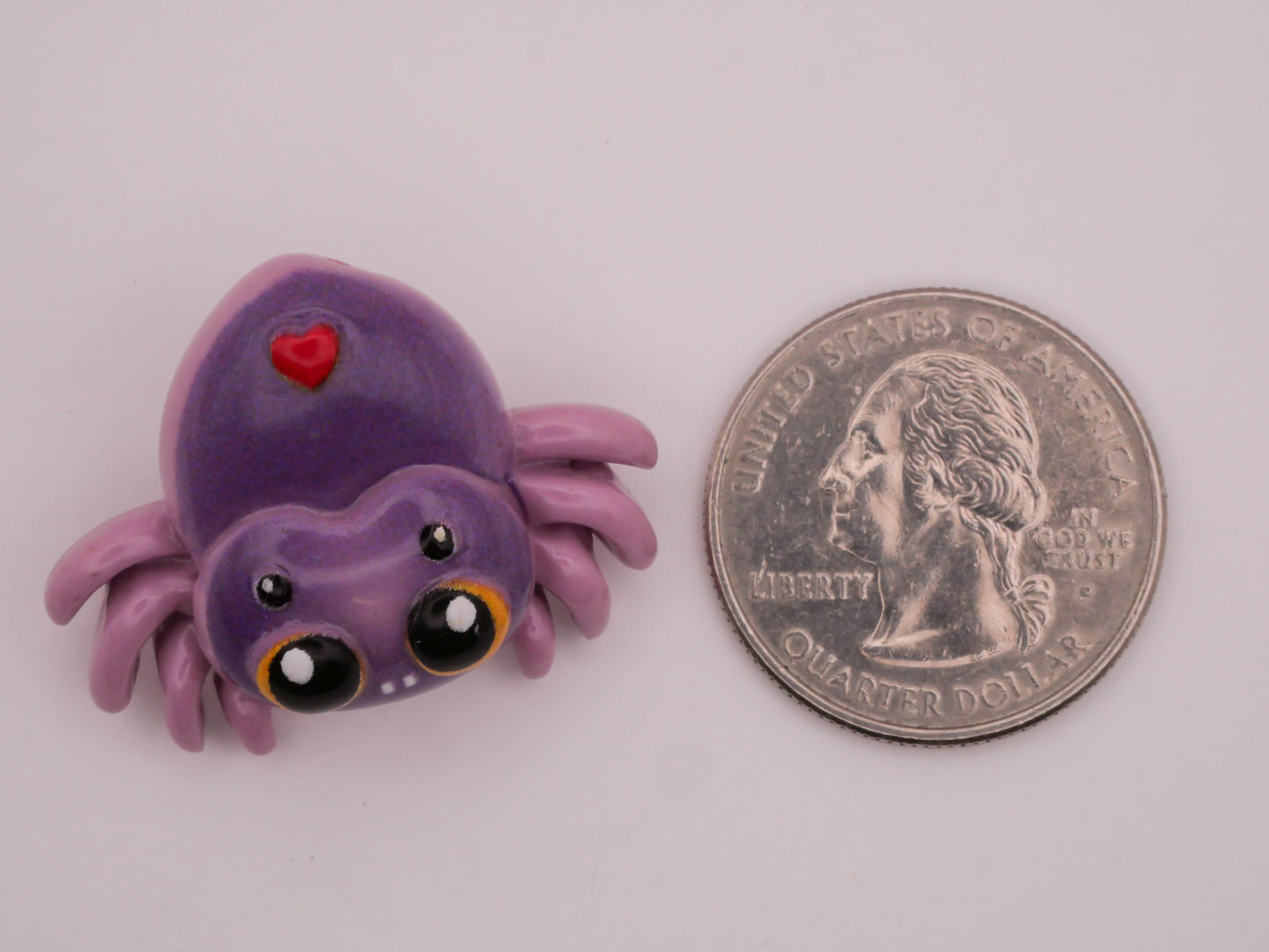 Spider Purple Heart Plastic Button 26x32mm