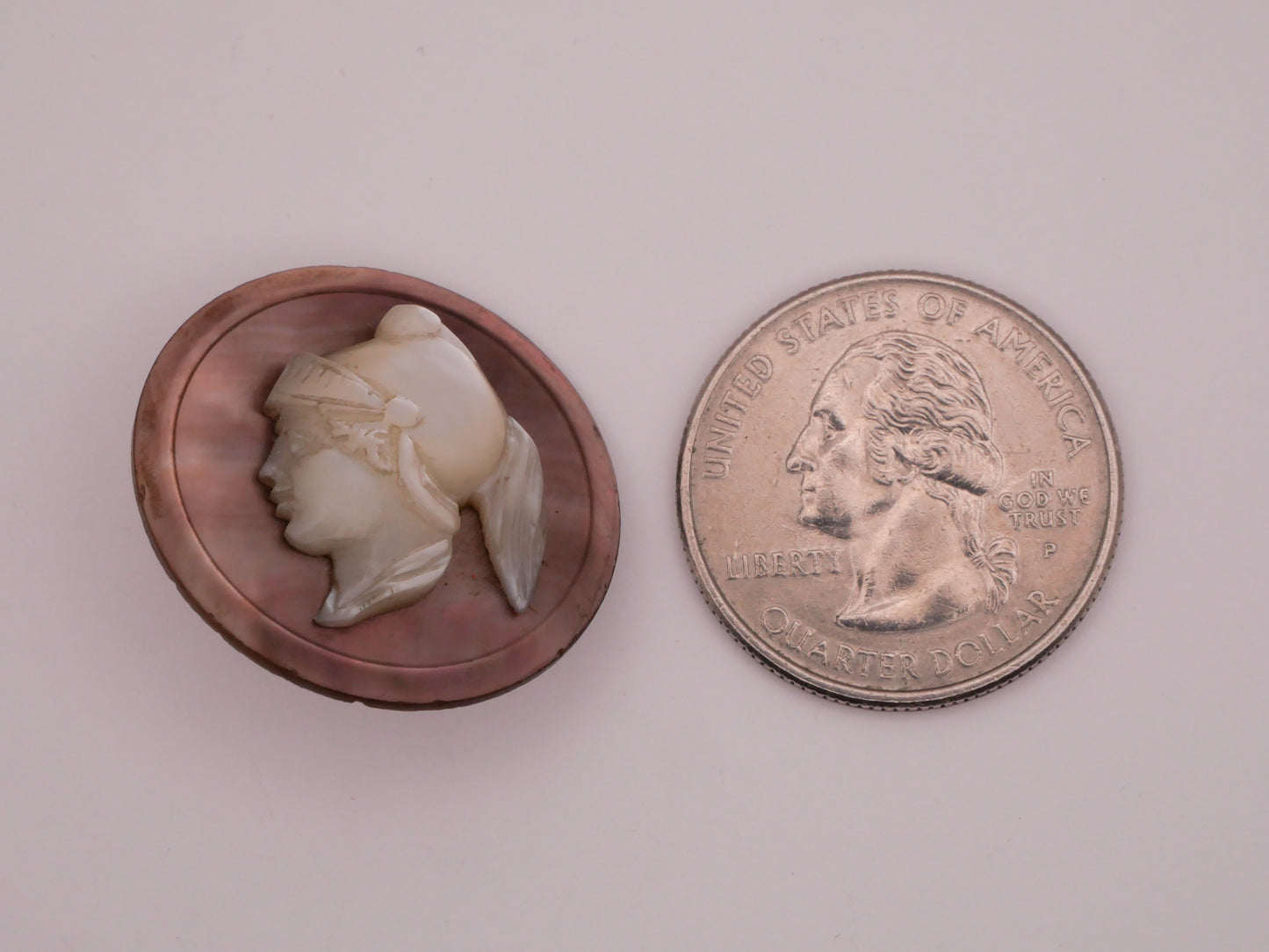 Athena Goddess Soldier Portrait Mother of Pearl Button 27mm