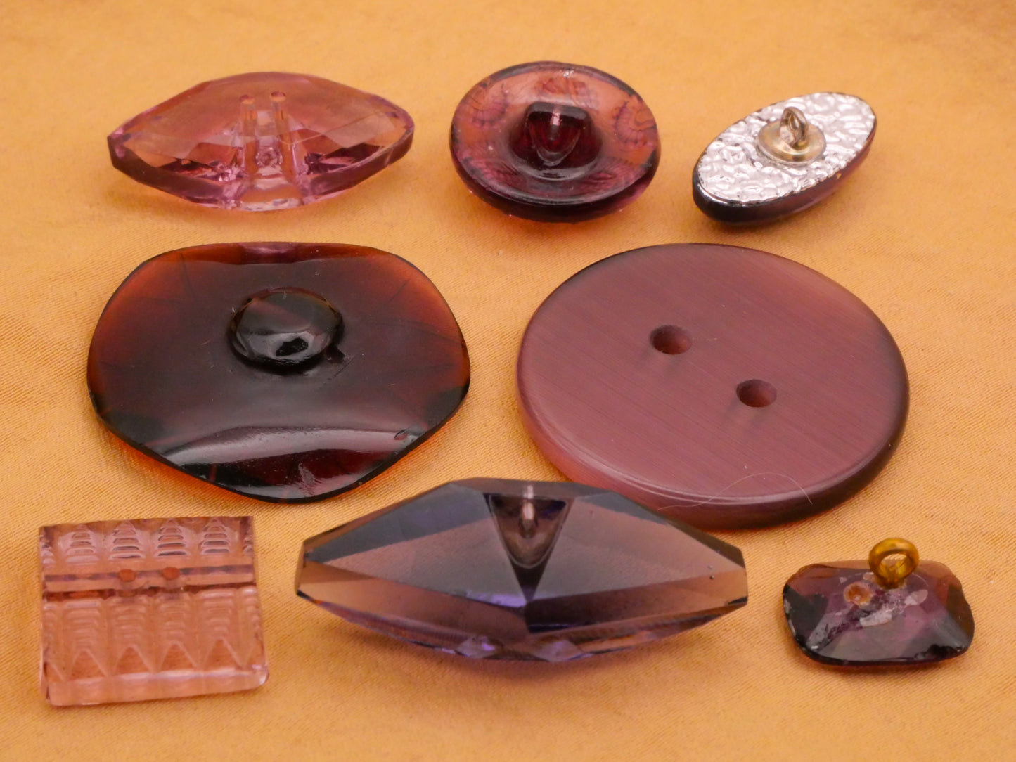 Purple Aubergine Translucent Glass Button Various 10-33mm